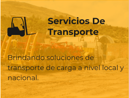 Brindando soluciones de transporte de carga a nivel local y  nacional. Servicios De  Transporte